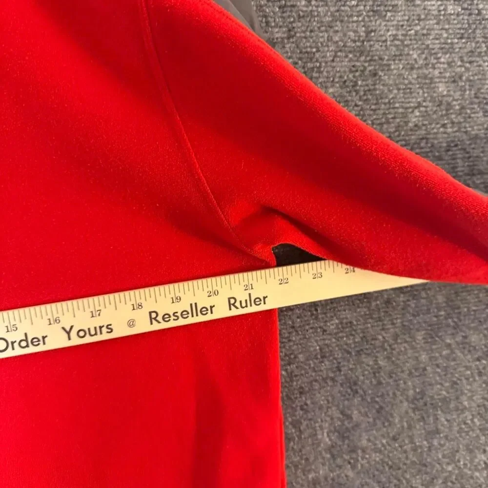 The North Face Polartec Classic Fleece 1/4 Zip Pullover Mens Large Red Zip Pocke